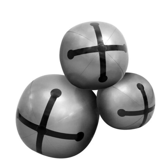 Holiday Time Christmas Blow Up Inflatable Silver Jingle Bells 3pc - 24|20|16" - Picture 4 of 6